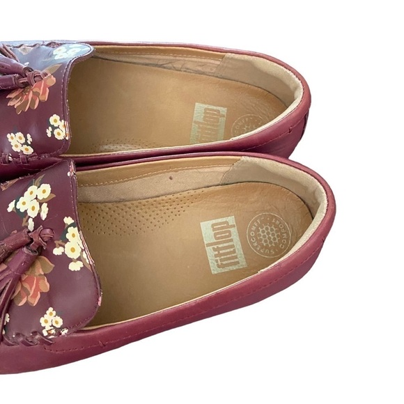FITFLOP Sz 7.5 Petrina Dark Floral Mocca Loafers Shoes - Picture 5 of 8